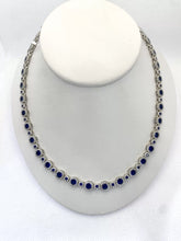 COLLAR GARGANTILLA ZIRCONIA AZUL MARINO - PLATA .925