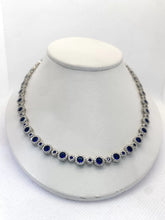 COLLAR GARGANTILLA ZIRCONIA AZUL MARINO - PLATA .925