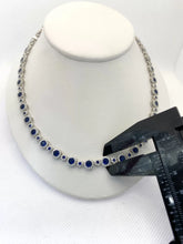 COLLAR GARGANTILLA ZIRCONIA AZUL MARINO - PLATA .925