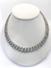 CADENA BARBADA CUBANA CON PIEDRA ZIRCONIA ICE - 55 CM X 1 CM - PLATA .925