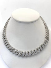 CADENA BARBADA CUBANA CON PIEDRA ZIRCONIA ICE - 55 CM X 1 CM - PLATA .925