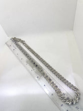 CADENA BARBADA CUBANA CON PIEDRA ZIRCONIA ICE - 55 CM X 1 CM - PLATA .925