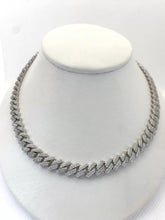 CADENA BARBADA CUBANA CON PIEDRA ZIRCONIA ICE - 55 CM X 8 MM - PLATA .925