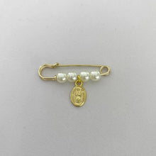 PIN FISTOL BROCHE CON MEDALLA DE CHAPA DE ORO - VIRGEN DE GUADALUPE (CHICO)