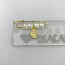 PIN FISTOL BROCHE CON MEDALLA DE CHAPA DE ORO - VIRGEN DE GUADALUPE (CHICO)