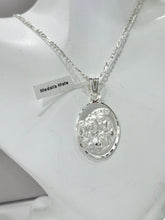 CADENA CON MEDALLA VIRGEN DEL CARMEN - MATE - PLATA .925