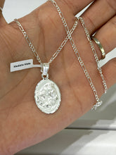 CADENA CON MEDALLA VIRGEN DEL CARMEN - MATE - PLATA .925