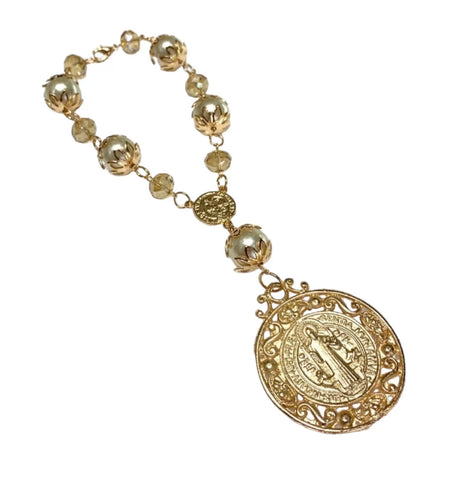 MISTERIO MEDALLA SAN BENITO - DORADO