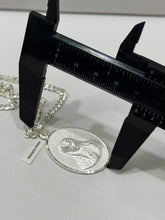 CADENA CON MEDALLA DOBLE VISTA VIRGEN DE GUADALUPE - MATE - PLATA .925