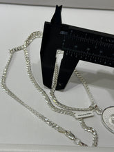 CADENA CON MEDALLA DOBLE VISTA VIRGEN DE GUADALUPE - MATE - PLATA .925