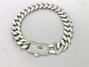 PULSO MÓNACO CH - BARBADO CUBANO ITALY - 10 mm - PLATA .925