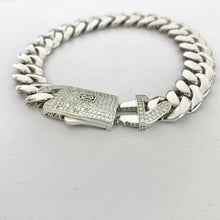 PULSO MÓNACO CH - BARBADO CUBANO ITALY - 10 mm - PLATA .925