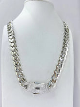 CADENA MÓNACO CH - BARBADA CUBANA ITALY - 9 MM - PLATA .925