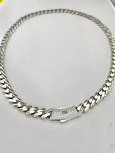 CADENA MÓNACO CH - BARBADA CUBANA ITALY - 9 MM - PLATA .925