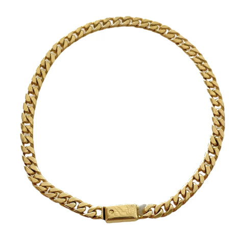 PULSO BARBADO CUBANO H. MANO - 4 MM - ORO 10K
