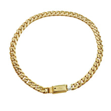 PULSO BARBADO CUBANO H. MANO 5 mm x 21 cm - ORO 10K