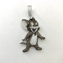 DIJE  RATON JERRY CON PIEDRA CIRCONIA - PLATA .925
