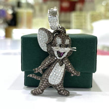 DIJE  RATON JERRY CON PIEDRA CIRCONIA - PLATA .925