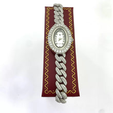 RELOJ OVAL CON ESLABON BARBADO - PLATA .925