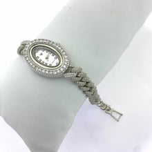 RELOJ OVAL CON ESLABON BARBADO - PLATA .925