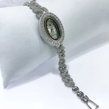 RELOJ OVAL CON ESLABON BARBADO - PLATA .925