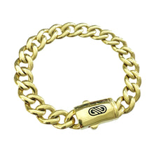 PULSO BARBADO LISO TIPO MONACO 1 cm - 18 cm - ORO 10K