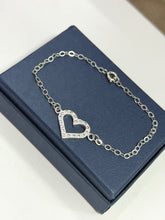 PULSERA CORAZON CONTORNO ZIRCONIA - PLATA .925
