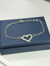 PULSERA CORAZON CONTORNO ZIRCONIA - PLATA .925