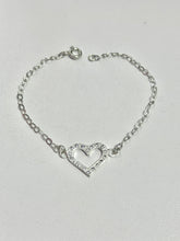 PULSERA CORAZON CONTORNO ZIRCONIA - PLATA .925