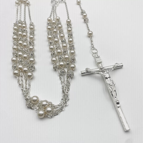 LAZO PLATEADO - PERLA CON CHISPA