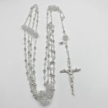 LAZO PLATEADO - CRISTAL ROMBO CON BOLA METAL