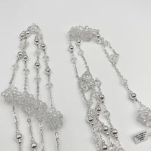 LAZO PLATEADO - CRISTAL ROMBO CON BOLA METAL