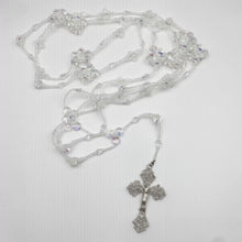 LAZO PLATEADO - CRISTAL TOMBO CON FLORES TORNASOL