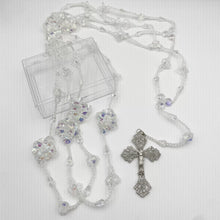 LAZO PLATEADO - CRISTAL TOMBO CON FLORES TORNASOL