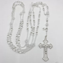 LAZO PLATEADO - CRISTAL GOTAS CON CRISTO HUECO