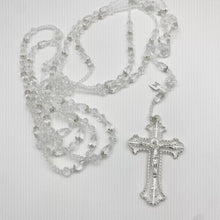 LAZO PLATEADO - CRISTAL GOTAS CON CRISTO HUECO