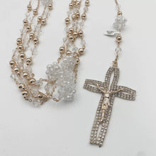 LAZO DORADO - CRISTAL ROMBO CON BOLA METAL