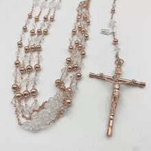 LAZO ORO ROSA - CRISTAL ROMBO CON BOLA METAL