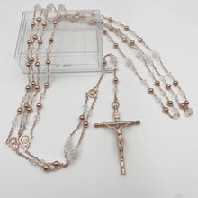 LAZO ORO ROSA - CRISTAL ROMBO CON BOLA METAL