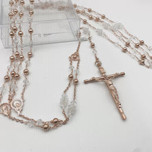 LAZO ORO ROSA - CRISTAL ROMBO CON BOLA METAL