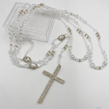 LAZO DORADO - CRISTAL CON PIEDRA ELEGANTE EN CRUCERO - SIN IMAGEN RELIGIOSA