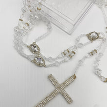 LAZO DORADO - CRISTAL CON PIEDRA ELEGANTE EN CRUCERO - SIN IMAGEN RELIGIOSA
