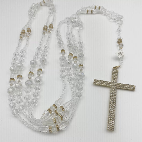 LAZO DORADO - CRISTAL ROCA CON SEPARADOR - SIN IMAGEN RELIGIOSA