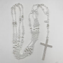 LAZO PLATEADO - CRISTAL ROCA CON SEPARADOR - SIN IMAGEN RELIGIOSA