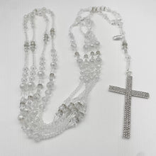 LAZO PLATEADO - CRISTAL ROCA CON SEPARADOR - SIN IMAGEN RELIGIOSA