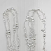 LAZO PLATEADO - CRISTAL ROCA CON SEPARADOR - SIN IMAGEN RELIGIOSA