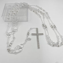 LAZO PLATEADO - CRISTAL ROCA CON SEPARADOR - SIN IMAGEN RELIGIOSA