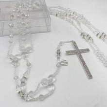 LAZO PLATEADO - CRISTAL ROCA CON SEPARADOR - SIN IMAGEN RELIGIOSA