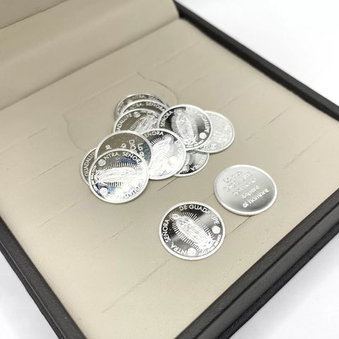 ESTUCHE 1 - ARRAS CH + CAJA - PLATA .925 - VIRGEN GPE CUERPO COMPLETO