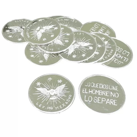 ESTUCHE 3 - ARRAS CH + COFRE + CHAROLA + CAJA - PLATA .925 - ESPIRITU SANTO